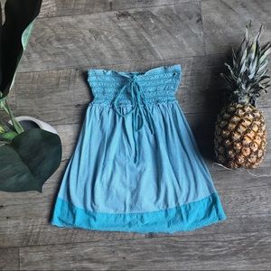 Pretty Turquoise Striped Tube Top